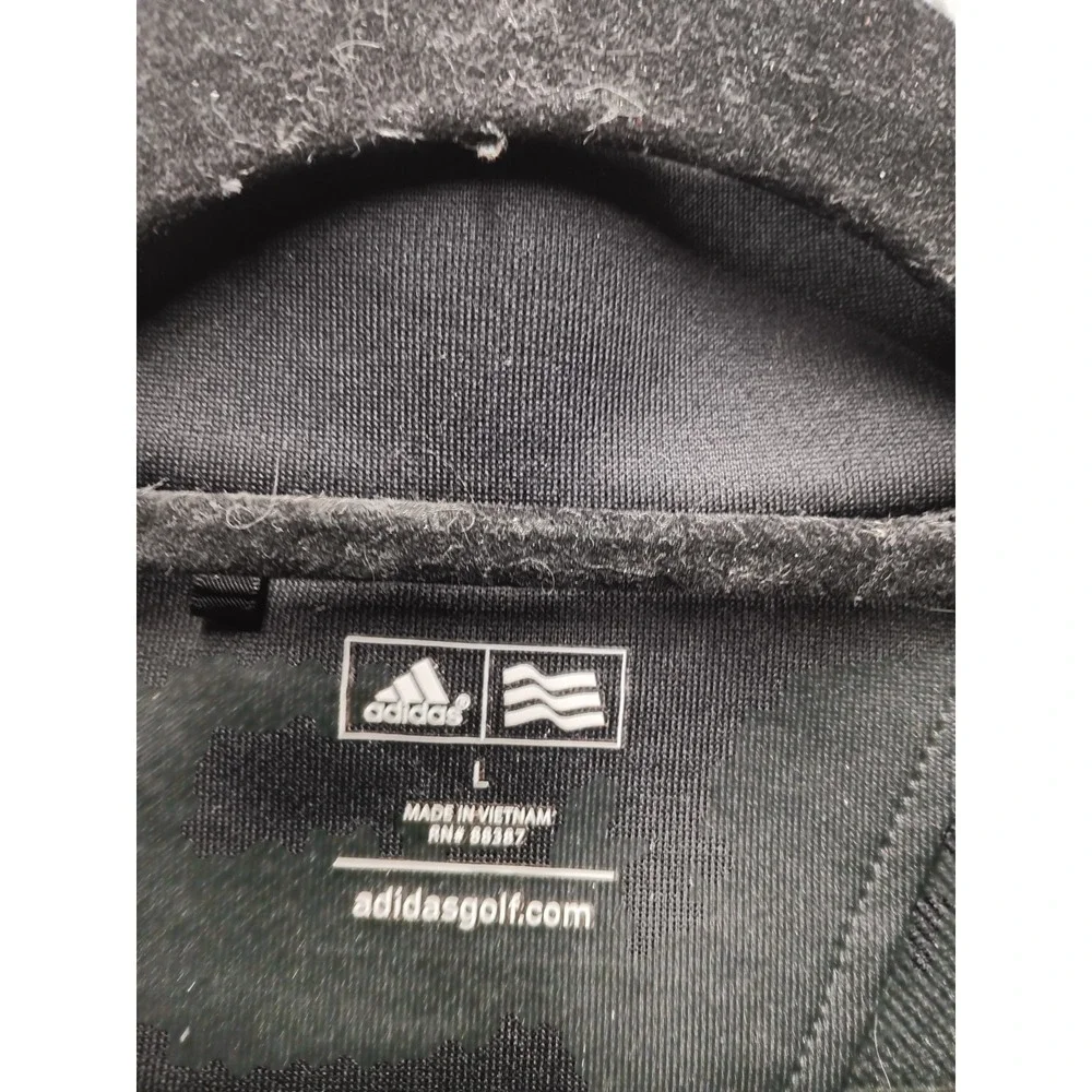 Adidas Golf L Black 1/4 Zip Pullover Top Men RN88387 Athletic Training Layer Sof